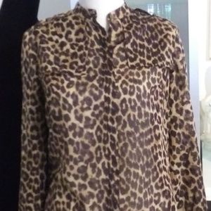 Animal print cargo style top